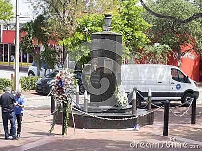 Cuban Memorial Plaza - Bay of Pigs Monument, Miami Florida Editorial Stock Photo