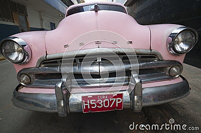 Old American car in Hvna, Cuba Editorial Stock Photo