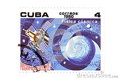 Cuban stamp close up Editorial Stock Photo
