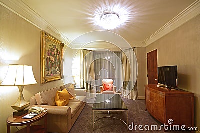 Cuban themed Living Room of a Luxury Hotel Suite Editorial Stock Photo