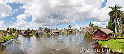 Cuban village on the river Stock Photo