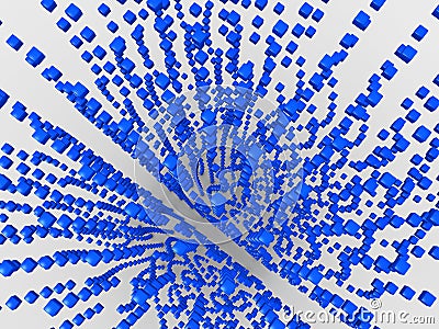 Cube array 3D space background Cartoon Illustration