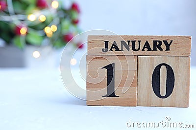 Cube calendar with date January 10th Stock Photo