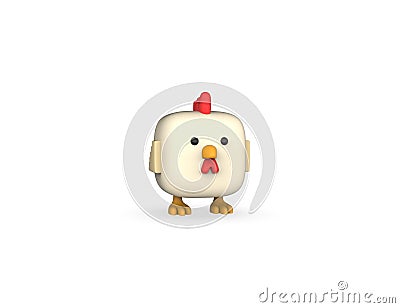 Cube chicken 3D render model Stock Photo