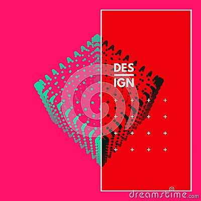 The cube consisting of points. Connection structure. 3d grid design. Technology style. Vector Illustration