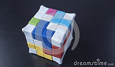 Cube constructor, multi-colored for brain development Editorial Stock Photo