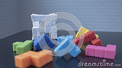 Cube constructor, multi-colored for brain development Editorial Stock Photo