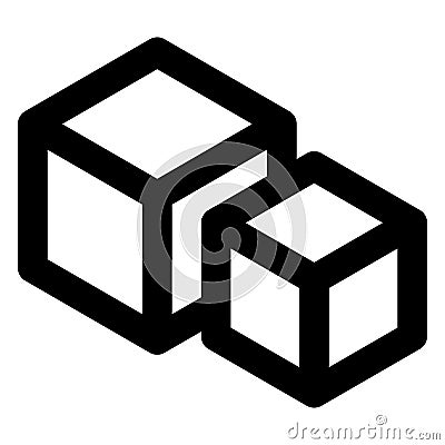 Cube, design bold vector icon which can be easily modified or edited Vector Illustration
