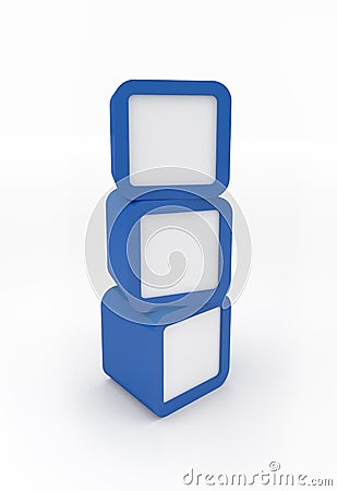 Cube Design with Empty Spaces Stock Photo