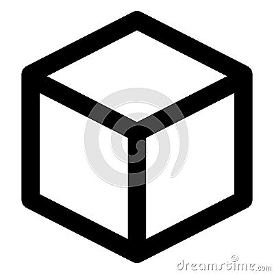 Cube, edge bold vector icon which can be easily modified or edited Vector Illustration