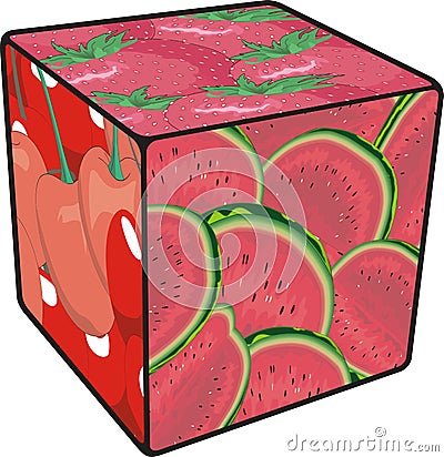 Cube Fruits Stock Photo