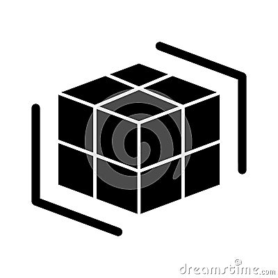 Cube glyph vector icon which can easily modify or edit Vector Illustration