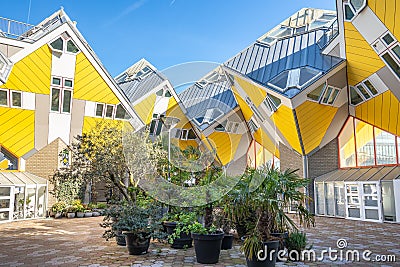 Cube House are a set of innovative houses built in Rotterdam, Netherlands Editorial Stock Photo