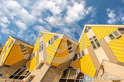 Cube houses in Rotterdam, South Holland, Netherlands. Stock Photo