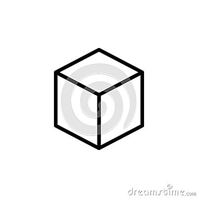 Cube icon vector black cube sign Vector Illustration