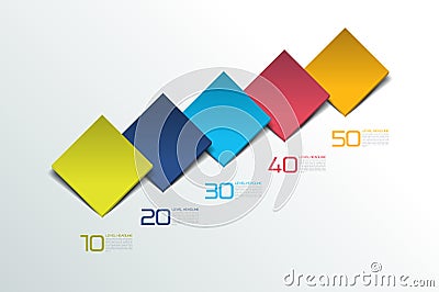 Cube infographics options banner, template, scheme, chart, text layout. Five step design. Vector Illustration