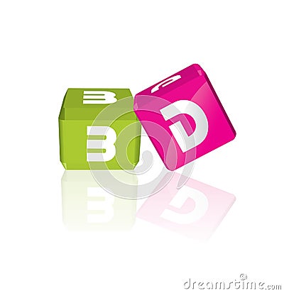 Cube letters Vector Illustration