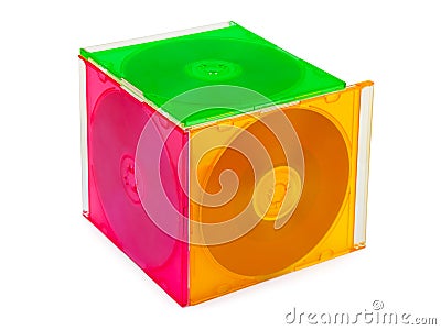 Cube made of computer disks Stock Photo