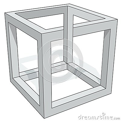 Cube optical illusion Vector Illustration