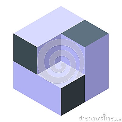 Cube optical illusion icon isometric vector. Sensory eye Vector Illustration