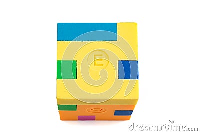 Cube puzzle of multi-colored rubber shapes. Concept of decision making process, creative, logical thinking. Logical tasks Editorial Stock Photo