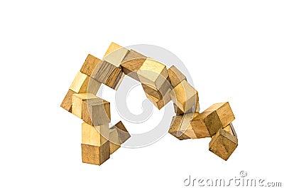 Cube puzzle wooden blocks To enhance skills And learning Stock Photo