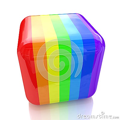 Cube in rainbow colors Stock Photo