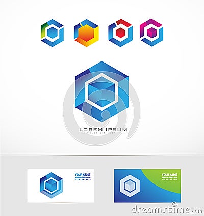 Cube rhombus logo icon Vector Illustration