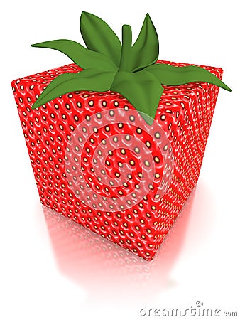 Cube shaped strawberry Stock Photo