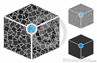 Cube vertex Composition Icon of Rough Elements Vector Illustration