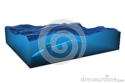 cube of water on a white background Cartoon Illustration