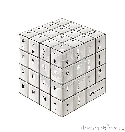 Cube White Keyboard Stock Photo