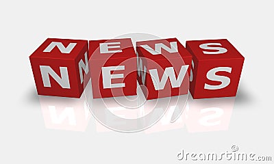 Cube word News Stock Photo