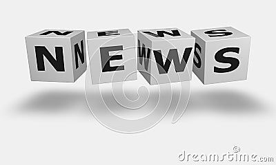 Cube word News Stock Photo