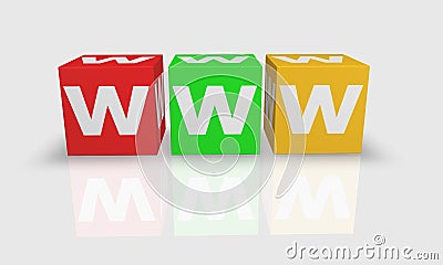 Cube word WWW Stock Photo