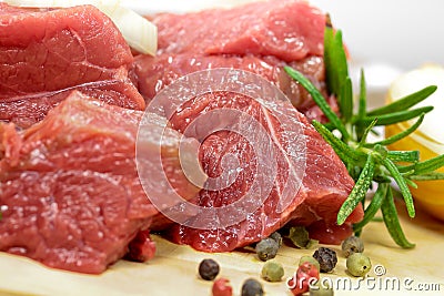 Cubed beef Stock Photo