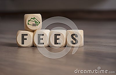 Cubes dice with fees Stock Photo