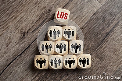 Cubes Dice with Teamwork Stock Photo
