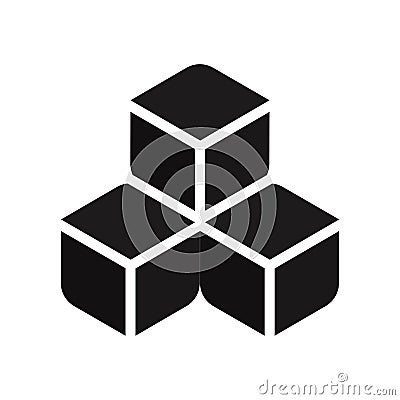 Cubes icon vector sign and symbol on white background Vector Illustration