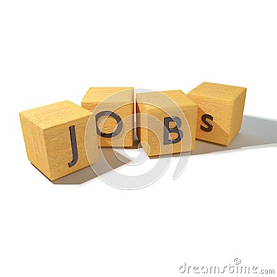 Cubes with jobs Stock Photo