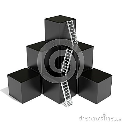 Cubes and ladders Stock Photo
