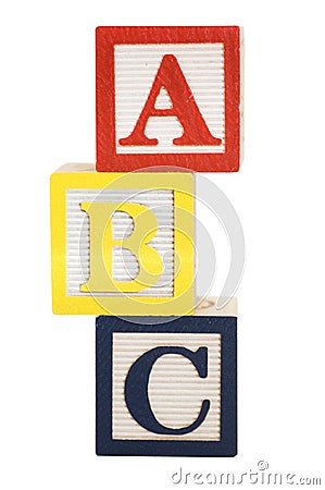 Cubes with letters isolated Stock Photo