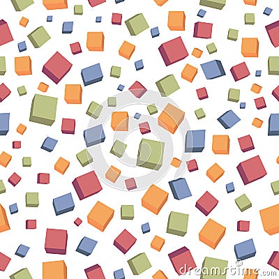 Cubes seamless simple flat design pattern background Stock Photo