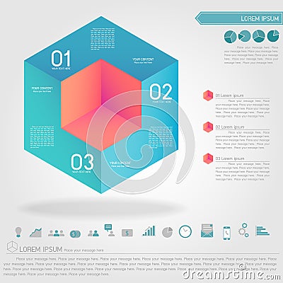 Cubic infographic and business icon Vector Illustration