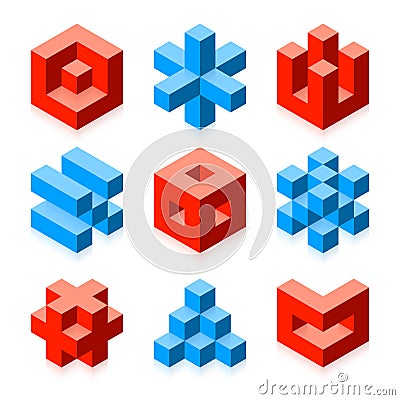 Cubic objects Vector Illustration