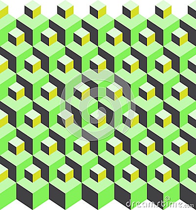 Cubic pattern illusion Cartoon Illustration