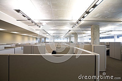 Cubicles in clean modern office Stock Photo