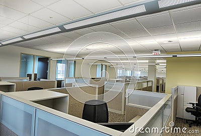 Cubicles in Office Building Stock Photo