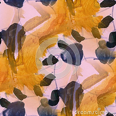 Cubism abstract yellow, dark blue art texture Stock Photo