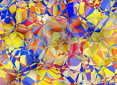 Cubism crystal multicolored painted background Stock Photo